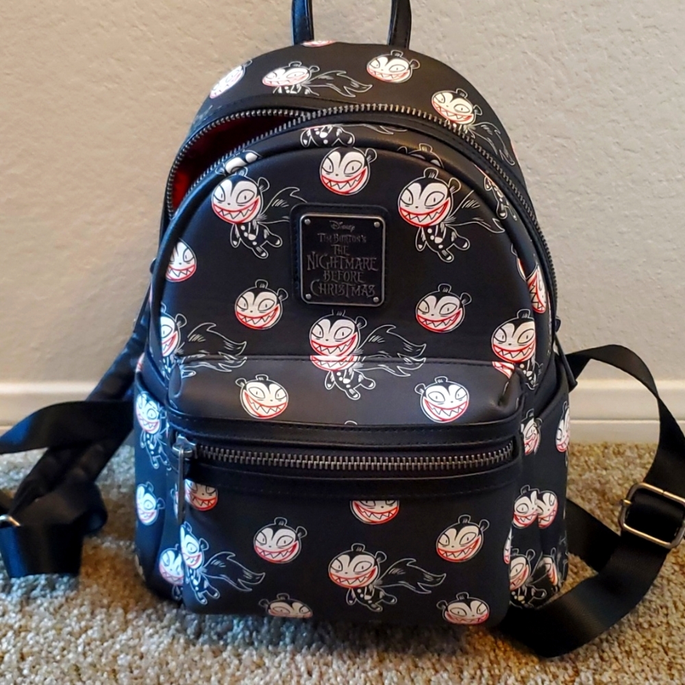 Loungefly, black, nightmare before Christmas, backpack